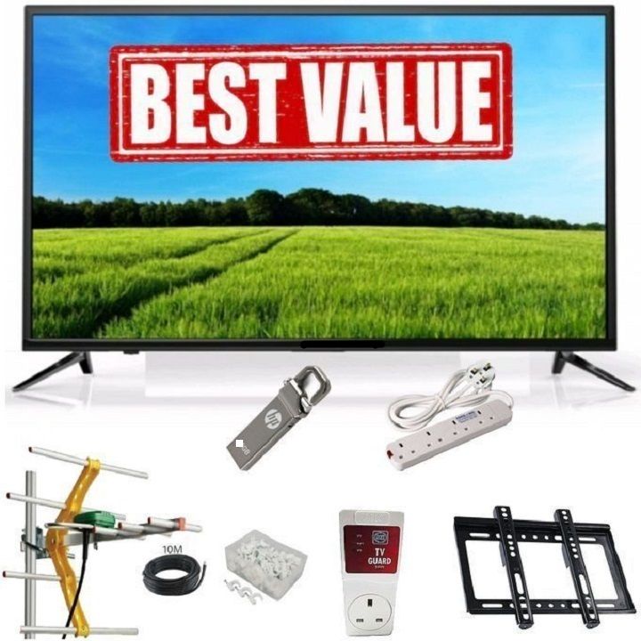 CTC 32 Inch AC/DC Frameless Digital TV LED HD Television Inbuilt Decoder,USB HDMI,VGA Wide Color Enhancer Multilanguage + 6 Free Gifts