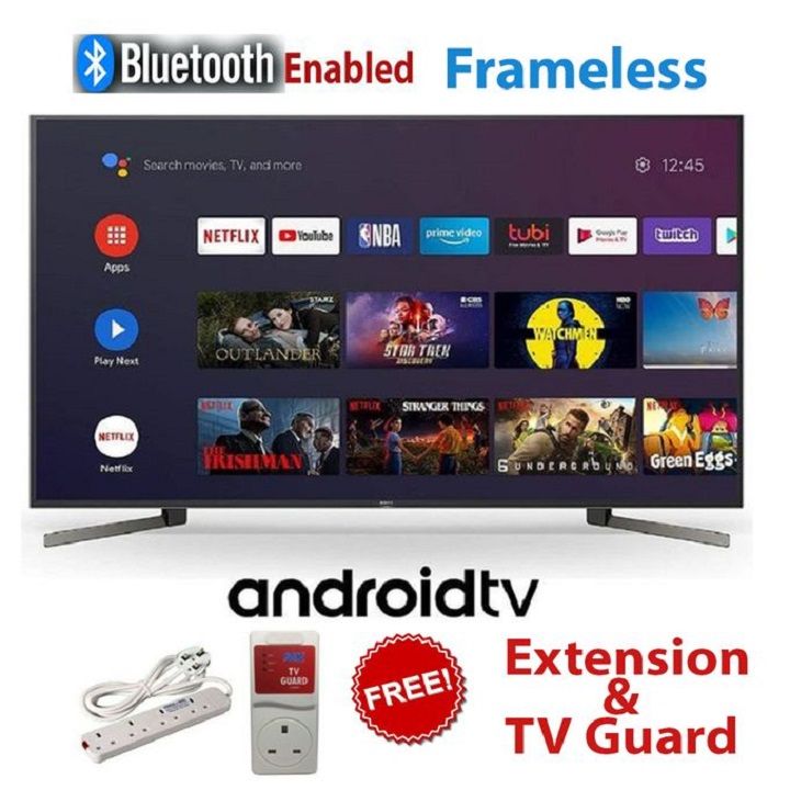 VITRON 43" INCH TV  BLUETOOTH FRAMELESS FHD SMART TV ANDROID TV NETFLIX ,YOUTUBE HTC4388FS TELEVISION BUILT-IN WIFI, APP STORE 1GB-RAM 8GB-ROM+FREE TV GUARD+HEAVYDUTY EXTENSION