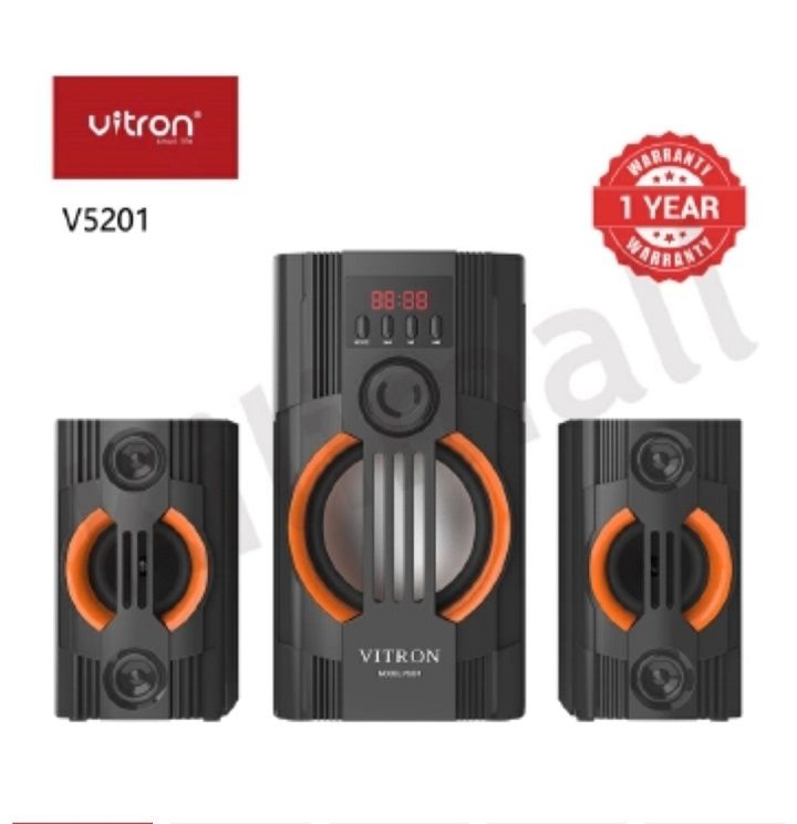 Vitron V5201 2.1Ch Multimedia Speaker System BT/USB/MP3  10000W- Black