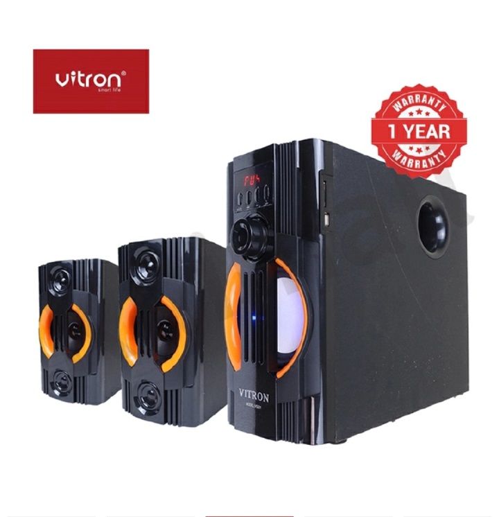 Vitron V5201 2.1Ch Multimedia Speaker System BT/USB/MP3  10000W- Black