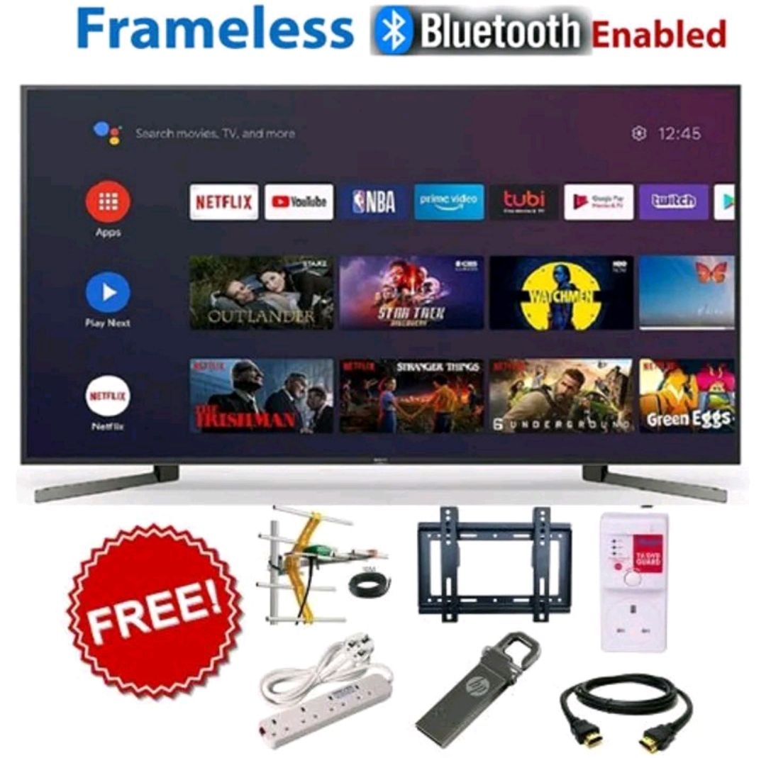 VITRON HTC 4388FS 43" INCH BLUETOOTH FRAMELESS FHD SMART TV ANDROID TELEVISION NETFLIX YOUTUBE  43 INCH ,WITH BUILT-IN WIFI, APP STORE 1GB-RAM 8GB-ROM 2*USB PORTS,3*HDMI PORTS+ 7 FREE GIFTS