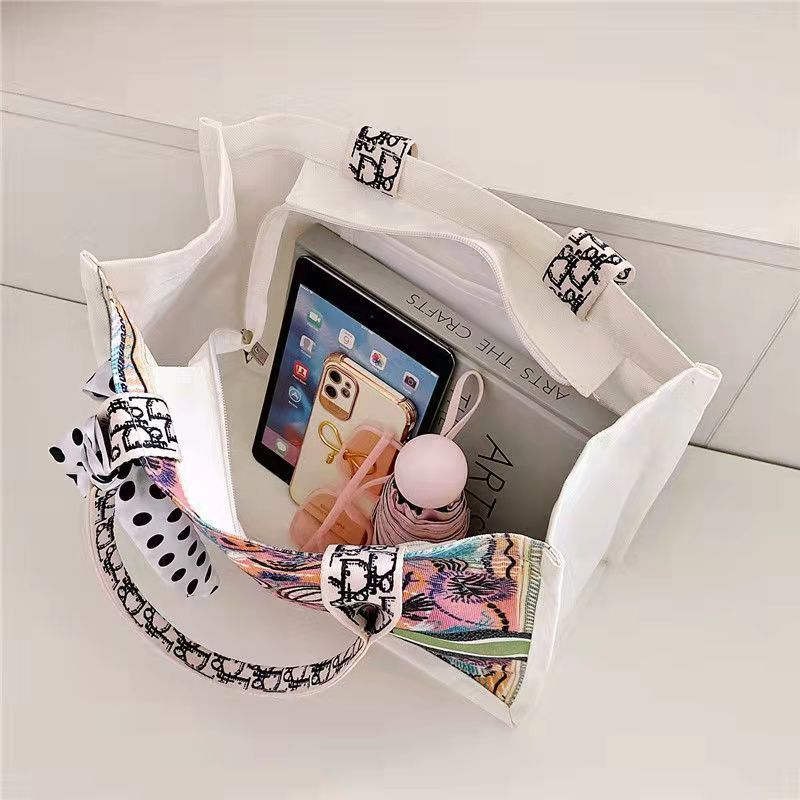 Printed Canvas Shoulder Large Capacity Women's Bag Commuting Leisure Shopping Student Tote Bag