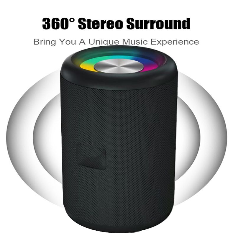 Bluetooth Speakers Wireless Portable Speaker Subwoofer Breathing LED Light Portable Outdoor Loundspeaker TF/AUX Dimmable Display