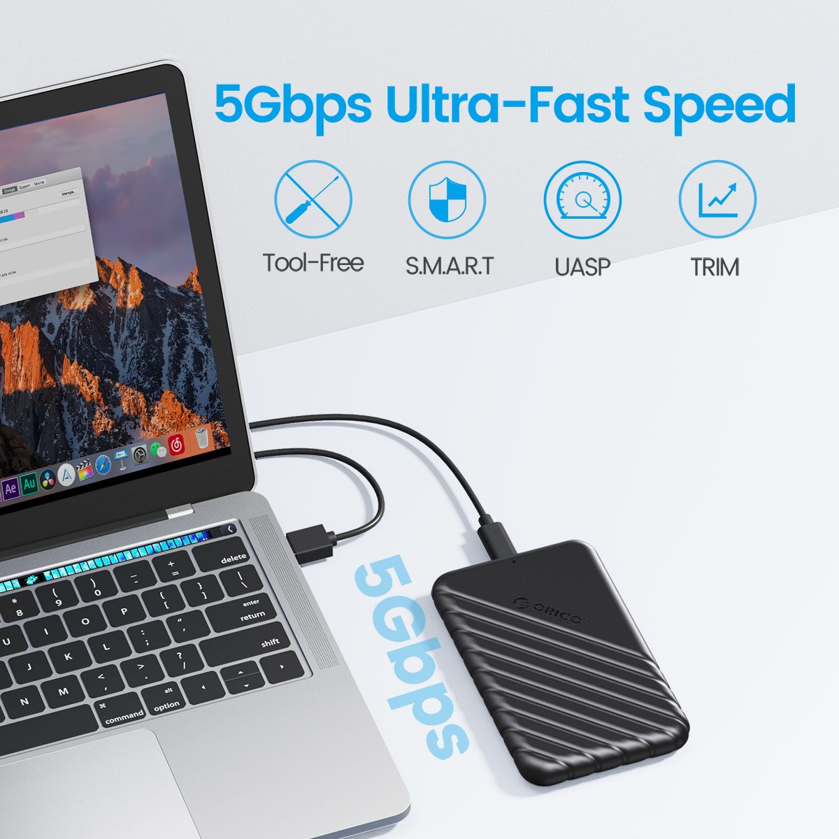 ORICO 2.5" USB3.0 HDD Case USB3.0 to SATA 5Gbps External Hard Drive Enclosure Support for 6TB 2.5inch SSD HDD Hard Disk Box