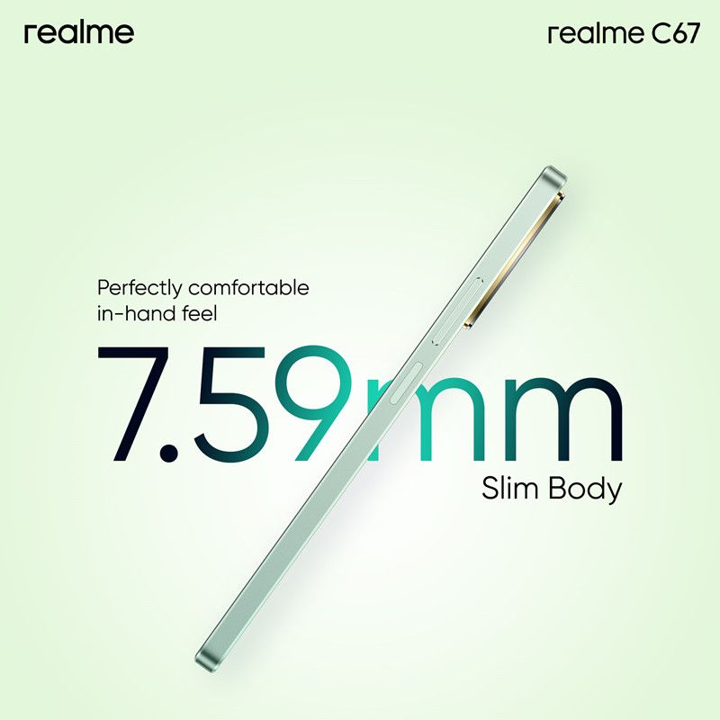 Realme C67 256GB +16(8+8)GB RAM 108MP Camera 6.72'' 90Hz 33W 5000mAh Dual Speakers Android 14 Dual SIM Smart Phones Side Fingerprint phone