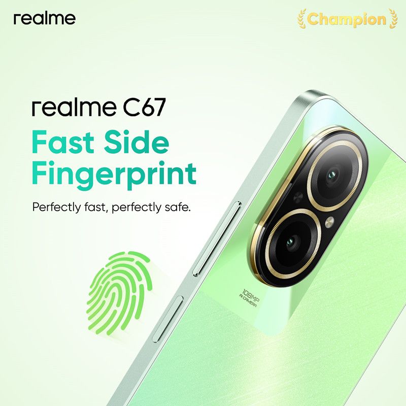 Realme C67 256GB +16(8+8)GB RAM 108MP Camera 6.72'' 90Hz 33W 5000mAh Dual Speakers Android 14 Dual SIM Smart Phones Side Fingerprint phone