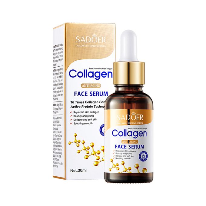 3 Pieces, Collagen Serum + Vitamin C Face Brightening Essence + Collagen Cream ,For Face Brightening, Anti Wrinkles, Anti Aging, Moisturizing, Fade Dark Marks and Collagen Replenish