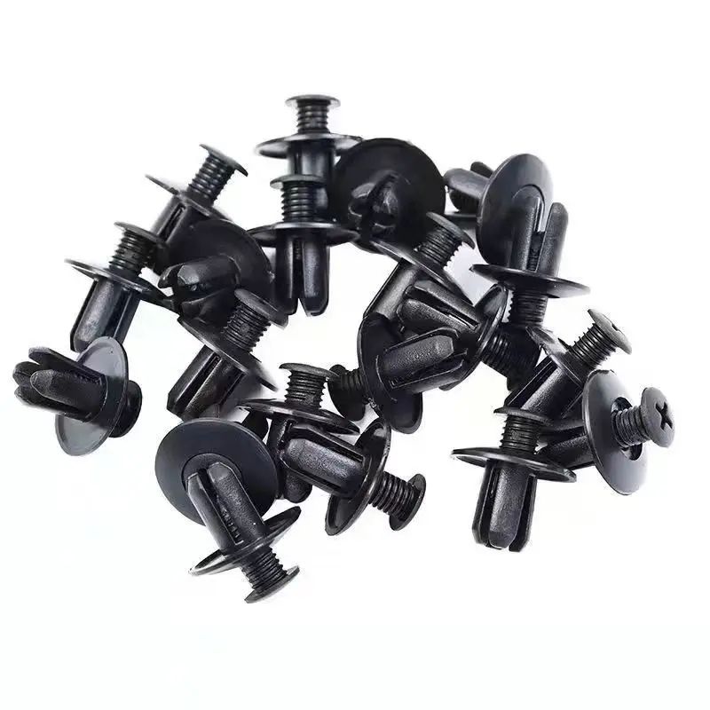 50/100pcs 8mm Plastic Rivets Fasteners Screw Car Bumper Fender Black Rivet Car Fastener Clips for Toyota Focus Kia Nissan Yamaha