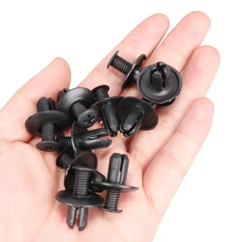 50/100pcs 8mm Plastic Rivets Fasteners Screw Car Bumper Fender Black Rivet Car Fastener Clips for Toyota Focus Kia Nissan Yamaha
