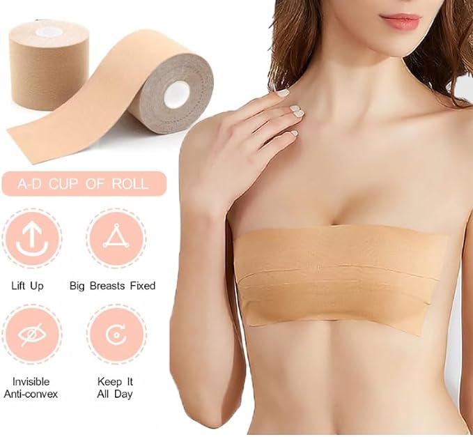 5cmx5m Fashion Boob tape ，BoobyTape for Breast Lift Tape，bra nipple cover Tape bra nipple cover protector