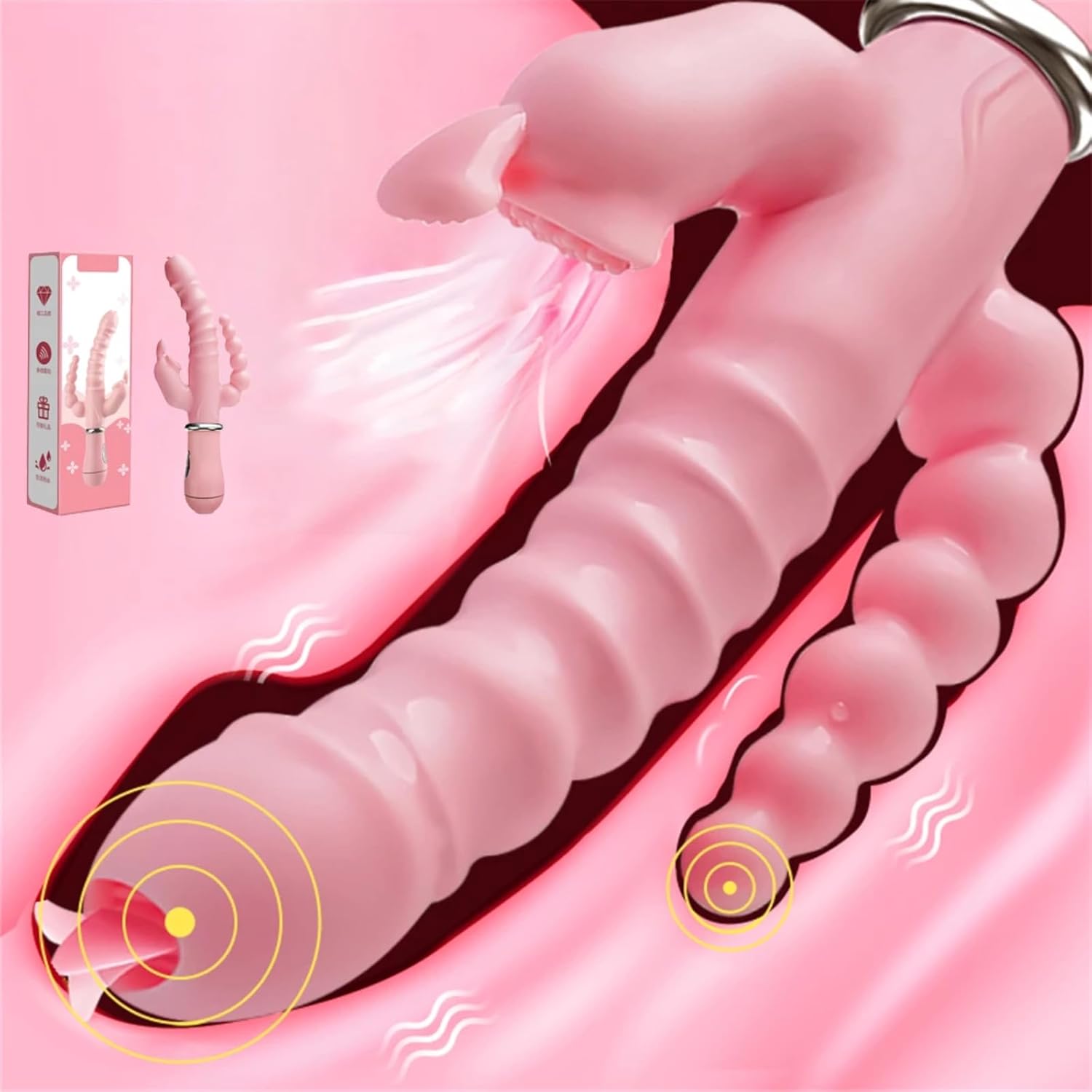 3 in 1 Usb Chagre Vibrator Adult Toys Dildo Anal Rabbit Vibrator Tongue Double Rod Masturbation Woman Eroti Sex Toys  Adult Products for Couple