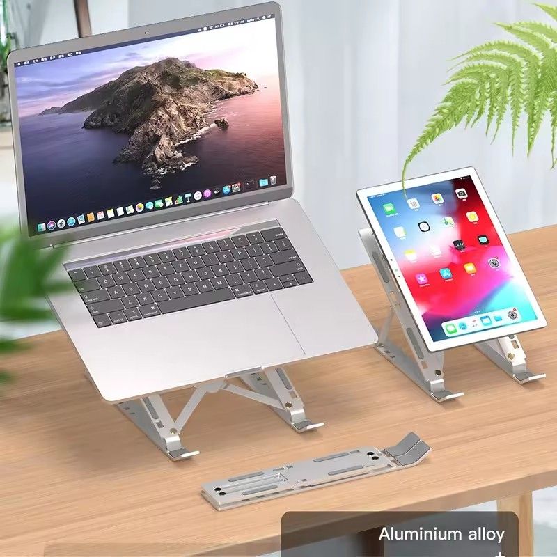 Portable Laptop Stand Aluminium alloy/ABS Foldable Notebook Support Base Holder  6-hole/10-hole height adjustable for Laptop & Tablet Accessories