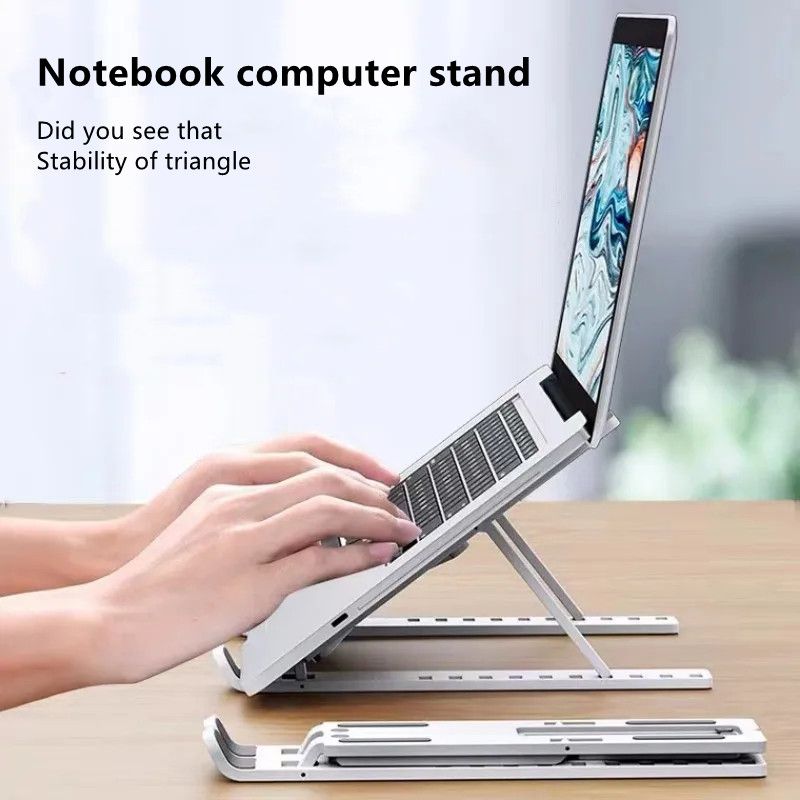 Portable Laptop Stand Aluminium alloy/ABS Foldable Notebook Support Base Holder  6-hole/10-hole height adjustable for Laptop & Tablet Accessories