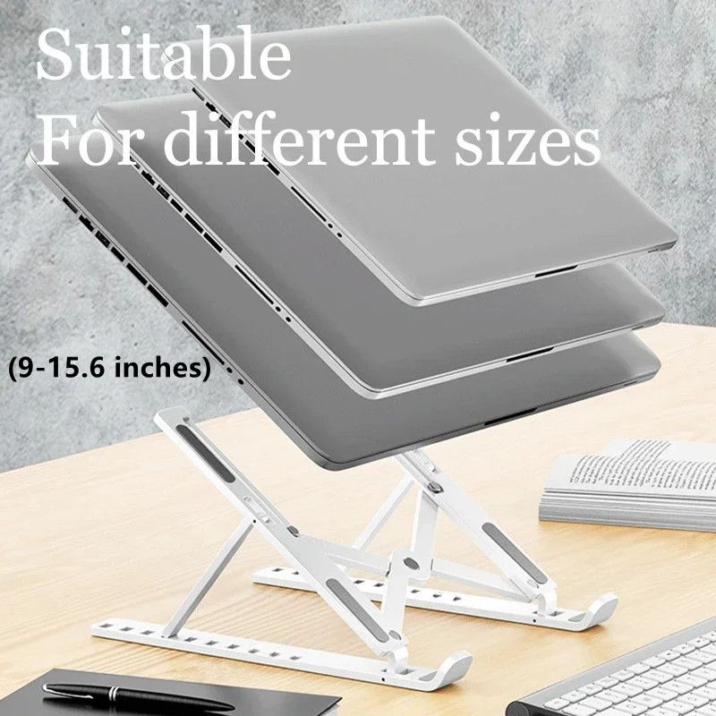 Portable Laptop Stand Aluminium alloy/ABS Foldable Notebook Support Base Holder  6-hole/10-hole height adjustable for Laptop & Tablet Accessories