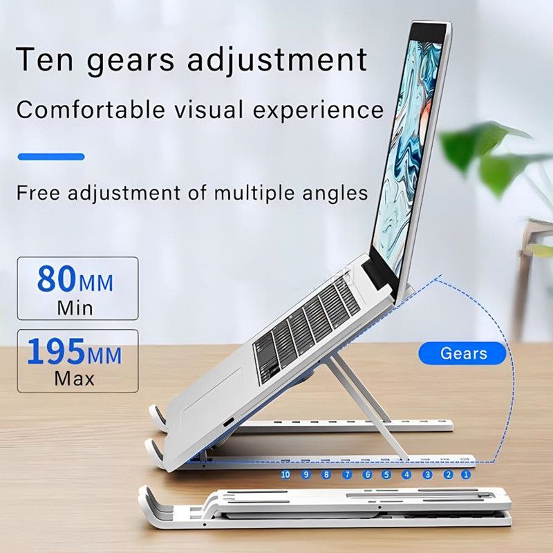 Portable Laptop Stand Aluminium alloy/ABS Foldable Notebook Support Base Holder  6-hole/10-hole height adjustable for Laptop & Tablet Accessories