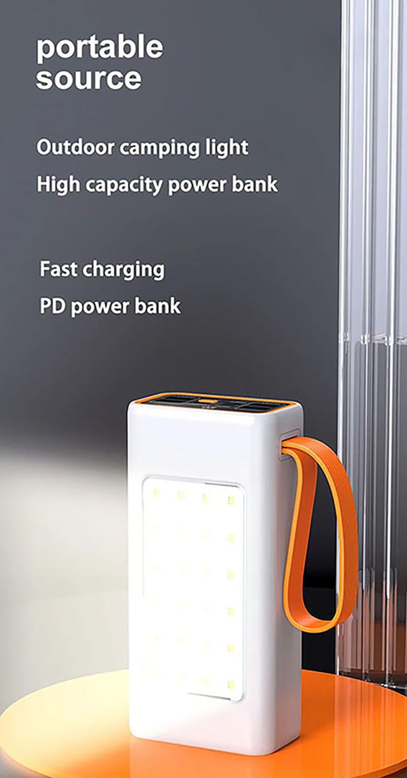 50000mAh powerbank super large capacity power Bank Camping light Power Bank Portable portable power Bank fast charge 22.5W compatible mobile phone brand