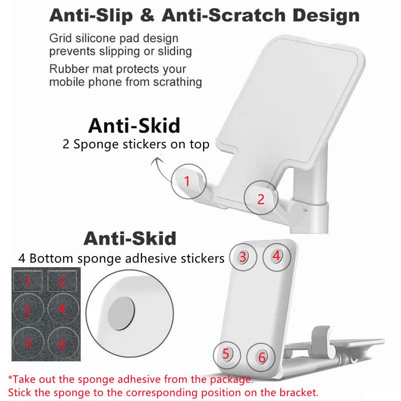 Universal Foldable Mobile Phone Holder Desktop Tablet Holder Portable Adjustable Extend Support Desk