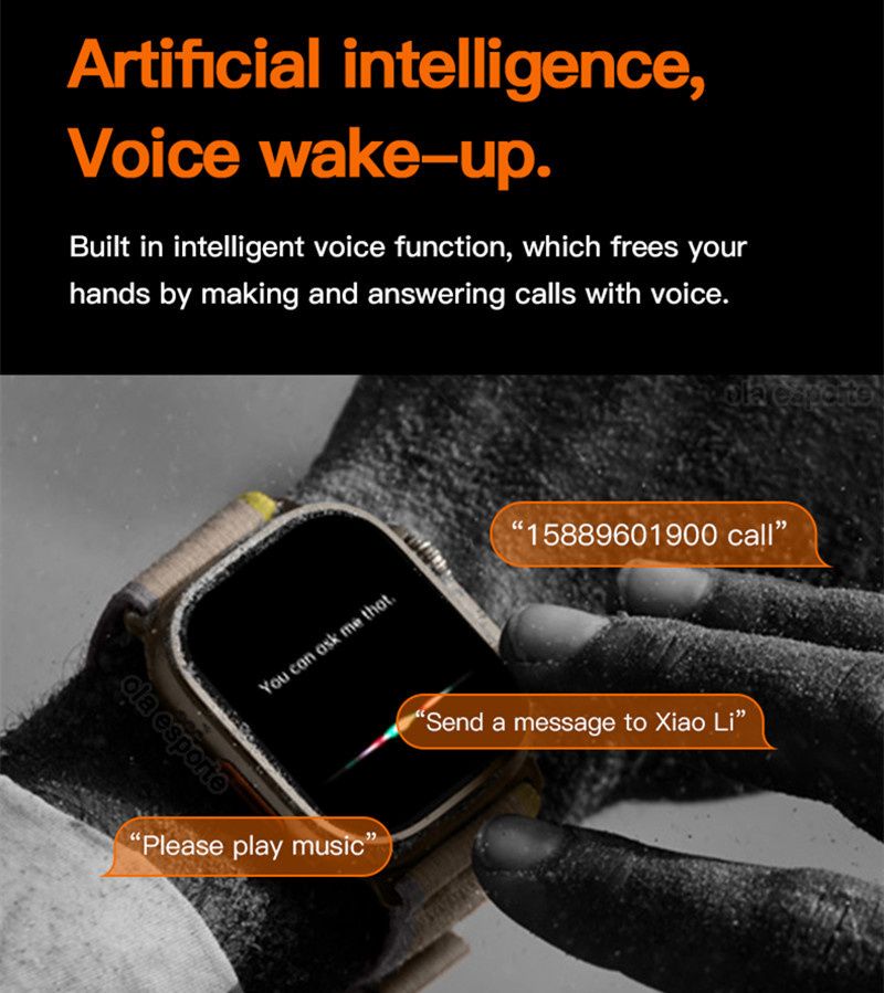 T900 Ultra Smart Watch 2 Watchbands Bluetooth Calls Wireless Charger Mens Watch Women Sport Fitness Smartwatch for Apple Xiaomi Android Phone