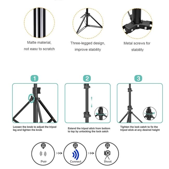 Tripod For Mobile Phone Holder For Gopro Stand Go Pro Camera Photography Selfie Remote Vlogging Kit 1.1m 1.6m 2.1m Smartphone