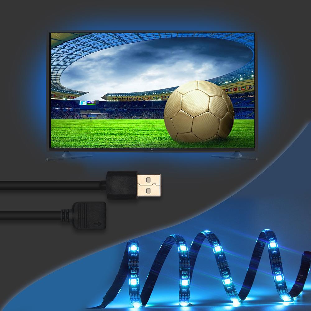 USB LED Strip Lights, TV Backlight, 24 Keys Remote SMD 5050 TV LED Backlight with Color Changing Mobile Bluetooth for Gaming Bedroom Party Kitchen Christmas decration