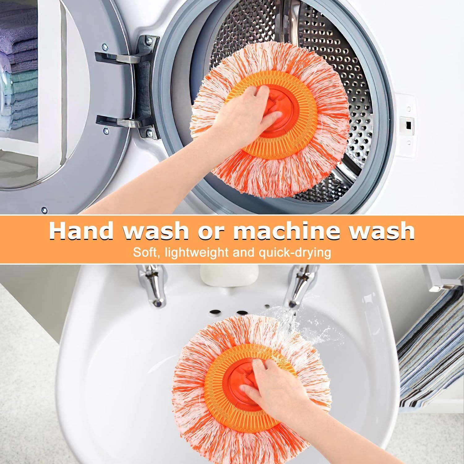 Adjustable and Extendable Sunflower Mop with 4 Reusable Heads