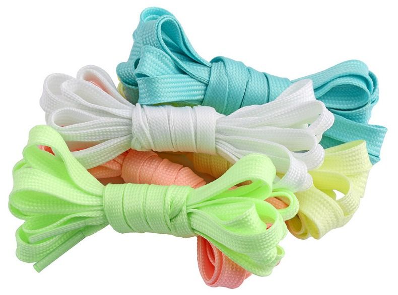 Luminous Shoelaces Flat Laces Sneakers Shoe laces Glow In The Dark Night Color Fluorescent Shoelace 100cm Shoestrings trendy and fashionable