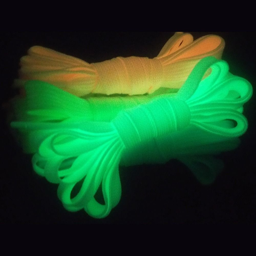 Luminous Shoelaces Flat Laces Sneakers Shoe laces Glow In The Dark Night Color Fluorescent Shoelace 100cm Shoestrings trendy and fashionable