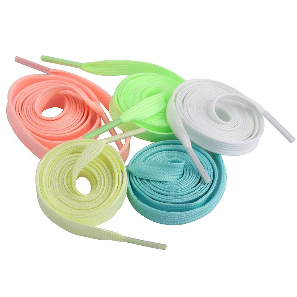 Luminous Shoelaces Flat Laces Sneakers Shoe laces Glow In The Dark Night Color Fluorescent Shoelace 100cm Shoestrings trendy and fashionable