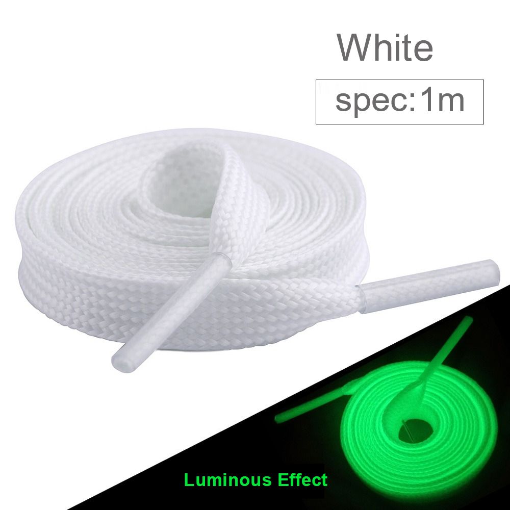 Luminous Shoelaces Flat Laces Sneakers Shoe laces Glow In The Dark Night Color Fluorescent Shoelace 100cm Shoestrings trendy and fashionable