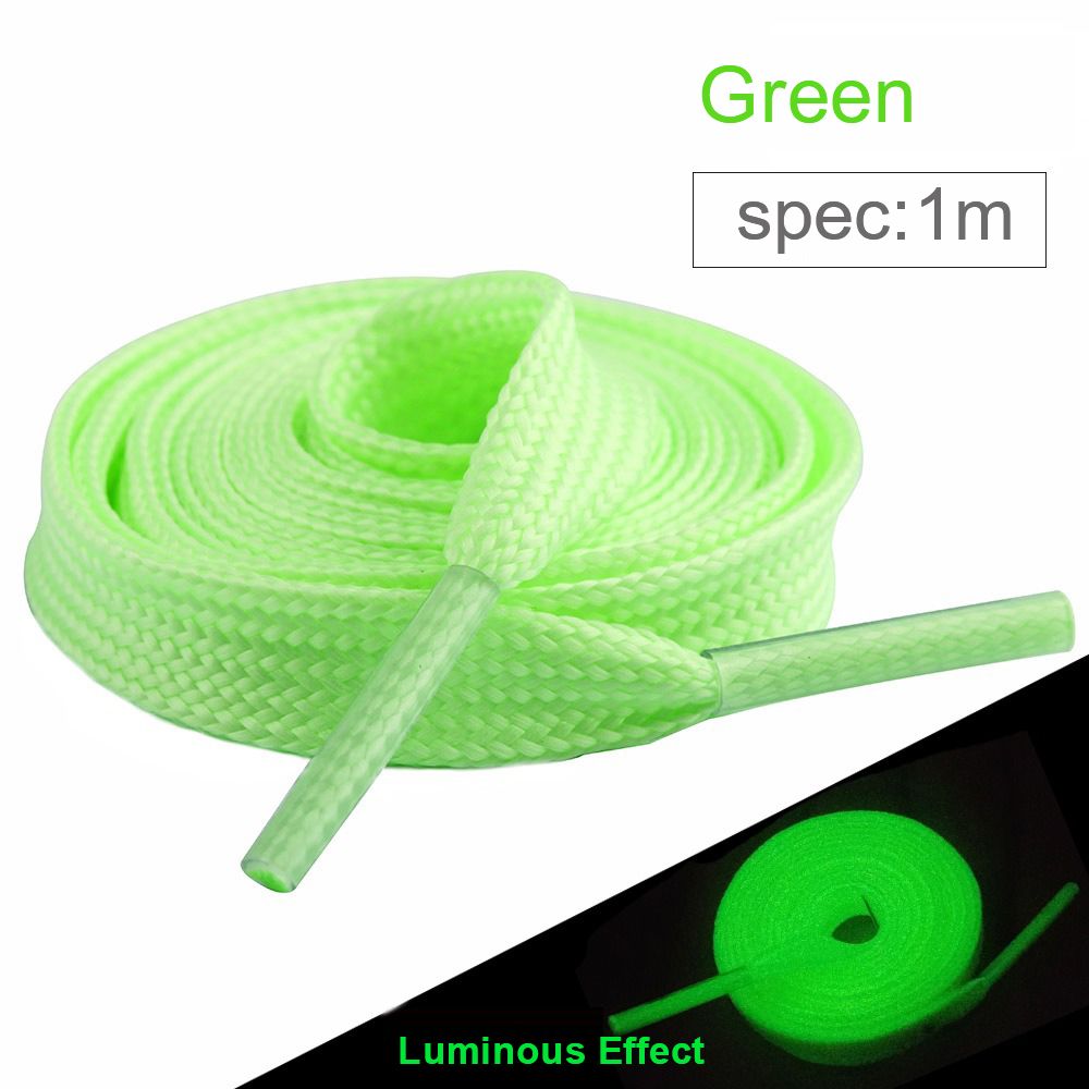 Luminous Shoelaces Flat Laces Sneakers Shoe laces Glow In The Dark Night Color Fluorescent Shoelace 100cm Shoestrings trendy and fashionable