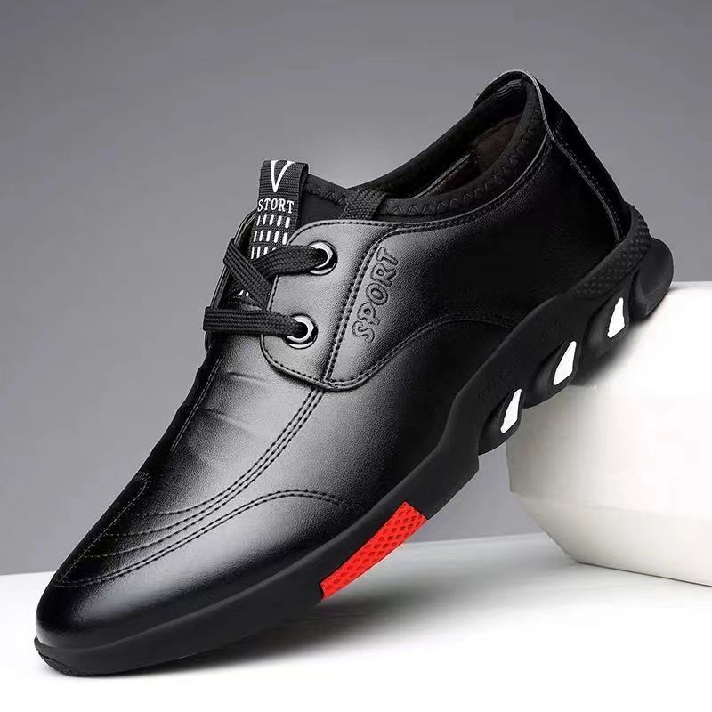 ASSKLO PU leather shoes men's leather casual shoes sport sneaker footwear business leather shoes men's leather shoes dress shoes lace-up shoes fashion versatile casual shoes driving shoes mens trendy