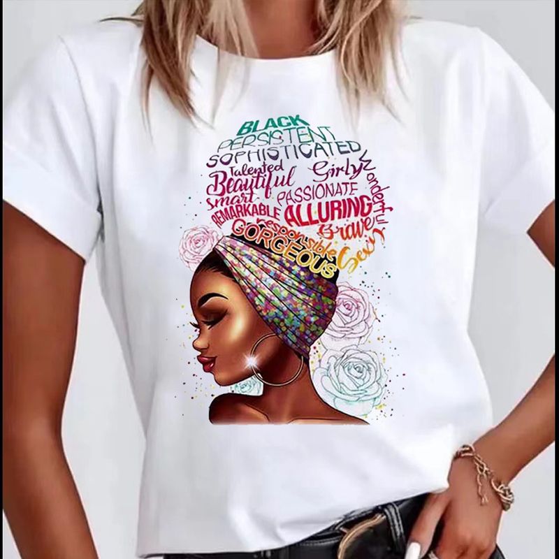 2pcs/set women T-shirt Women Clothes Tops Lady shirt fashion casual Tshirts women top girl print short sleeve personality t-shirt girls t-shirt women's clothes