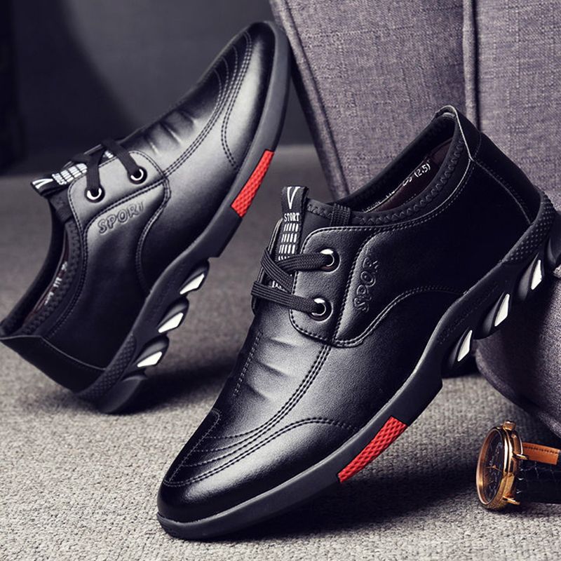 ASSKLO PU leather shoes men's leather casual shoes sport sneaker footwear business leather shoes men's leather shoes dress shoes lace-up shoes fashion versatile casual shoes driving shoes mens trendy