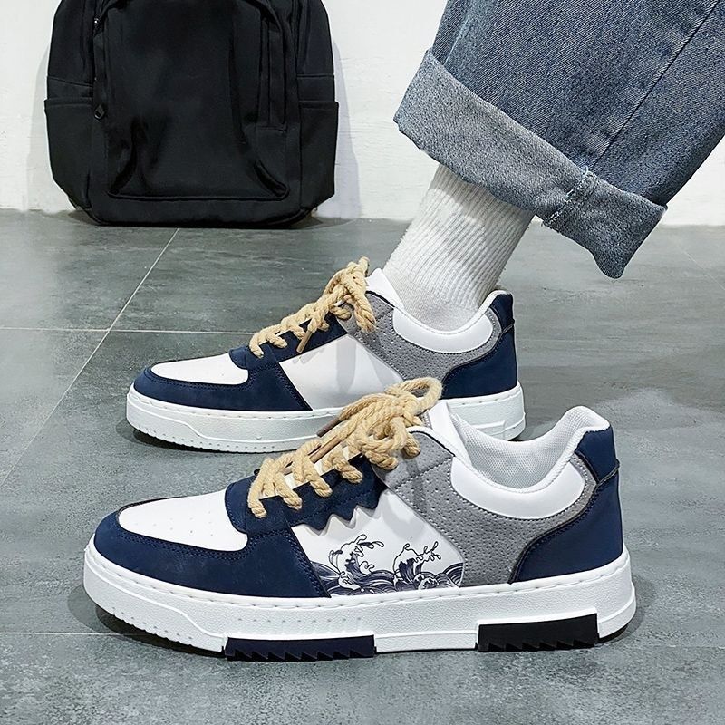 ASSKLO 2025 New Large Size Men's Shoes Breathable Little White Shoes Men's Fashion Versatile Thick Sole Sports and Casual Board Shoes Flat shoes Trendy Shoes