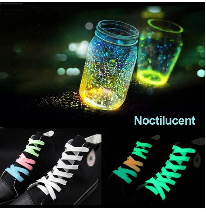 Luminous Shoelaces Flat Laces Sneakers Shoe laces Glow In The Dark Night Color Fluorescent Shoelace 100cm Shoestrings trendy and fashionable