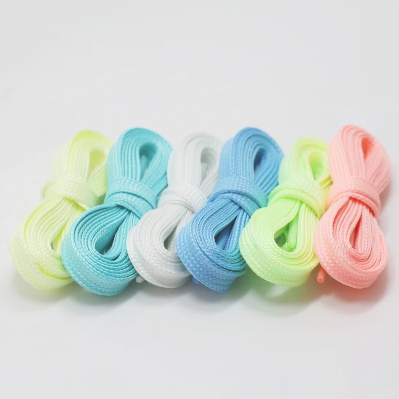 Luminous Shoelaces Flat Laces Sneakers Shoe laces Glow In The Dark Night Color Fluorescent Shoelace 100cm Shoestrings trendy and fashionable