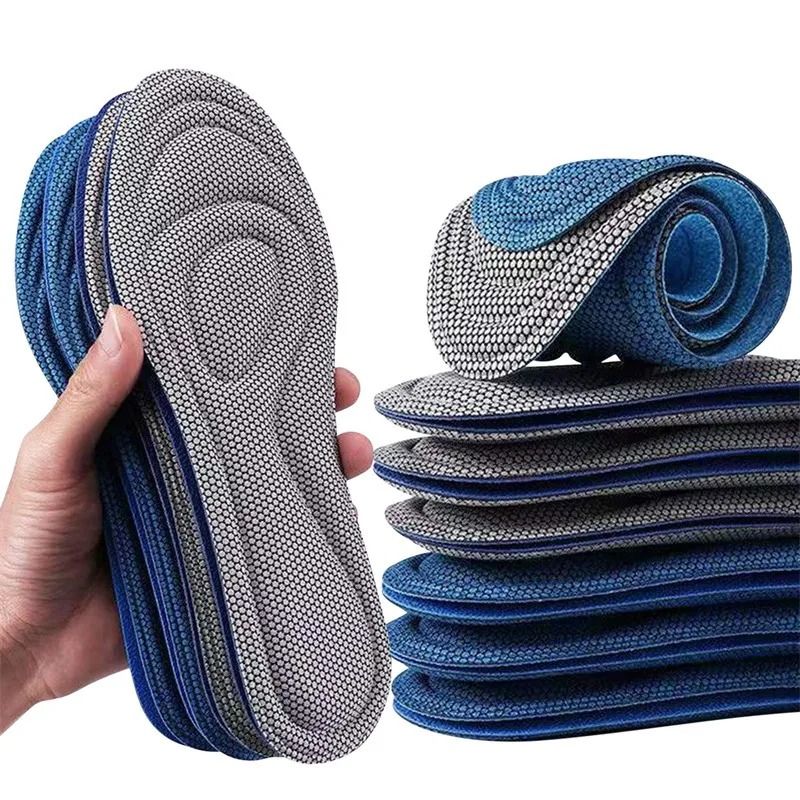 Foot Acupressure Insole Men Women Soft Breathable Sports Cushion Inserts Sweat-absorbing Deodorant Orthopedic Shoe Sole Rebound long-lasting non tiring arch insole