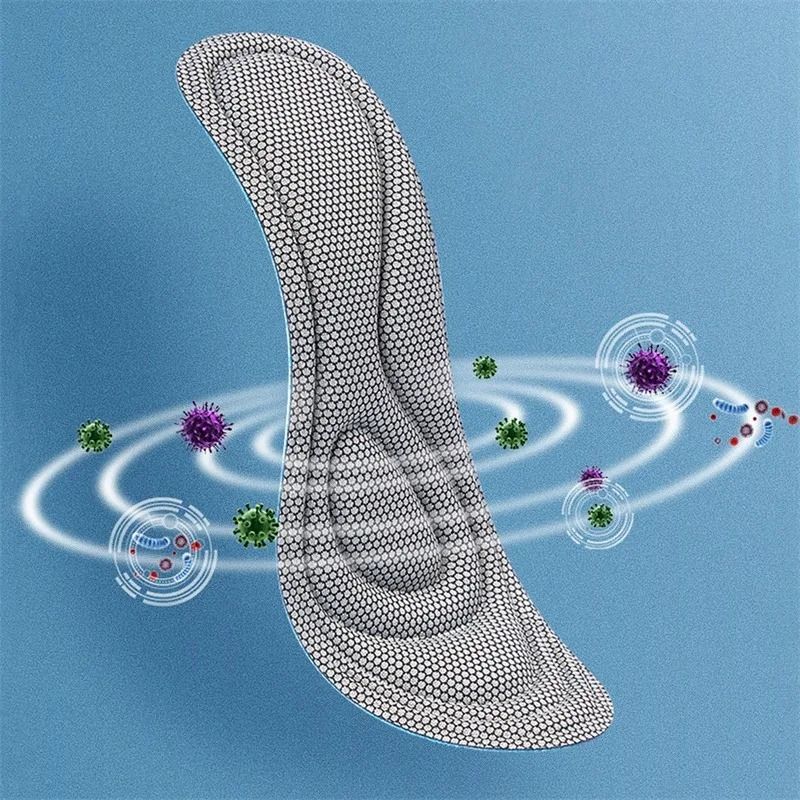 Foot Acupressure Insole Men Women Soft Breathable Sports Cushion Inserts Sweat-absorbing Deodorant Orthopedic Shoe Sole Rebound long-lasting non tiring arch insole