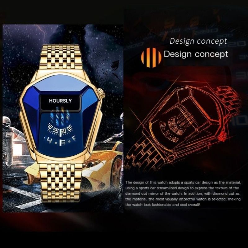Hoursly Innovative Explorer's Stainless Steel Business Men's Watches Snake Head Locomotive 30M Waterproof Female Students' Cool Wristwatches + Luxury Gift Box Girlfriends Husband's Birthday Holiday  g