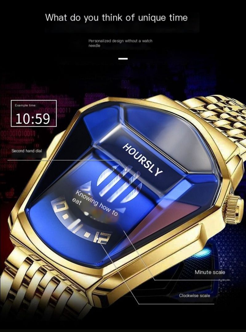 Hoursly Innovative Explorer's Stainless Steel Business Men's Watches Snake Head Locomotive 30M Waterproof Female Students' Cool Wristwatches + Luxury Gift Box Girlfriends Husband's Birthday Holiday  g
