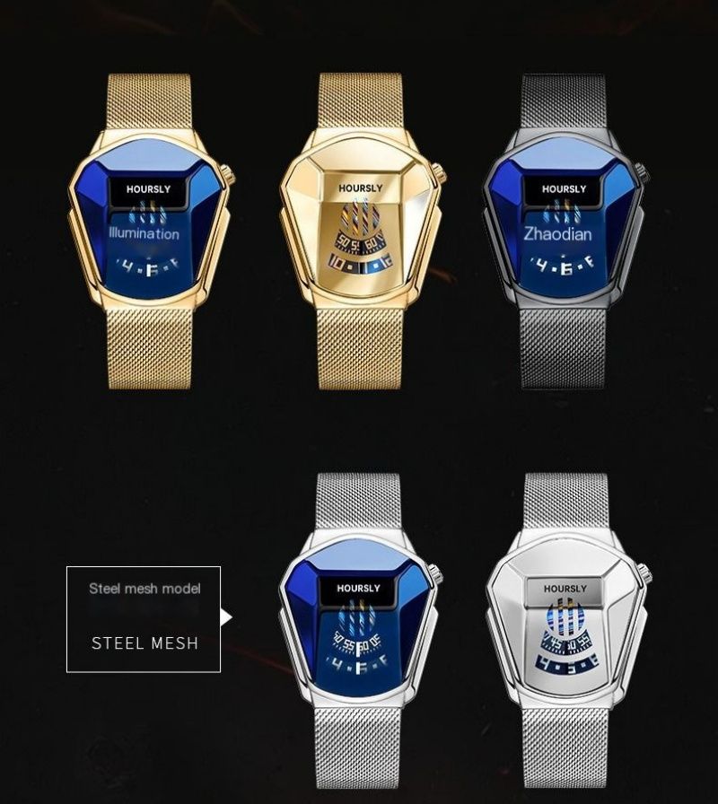 Hoursly Innovative Explorer's Stainless Steel Business Men's Watches Snake Head Locomotive 30M Waterproof Female Students' Cool Wristwatches + Luxury Gift Box Girlfriends Husband's Birthday Holiday  g