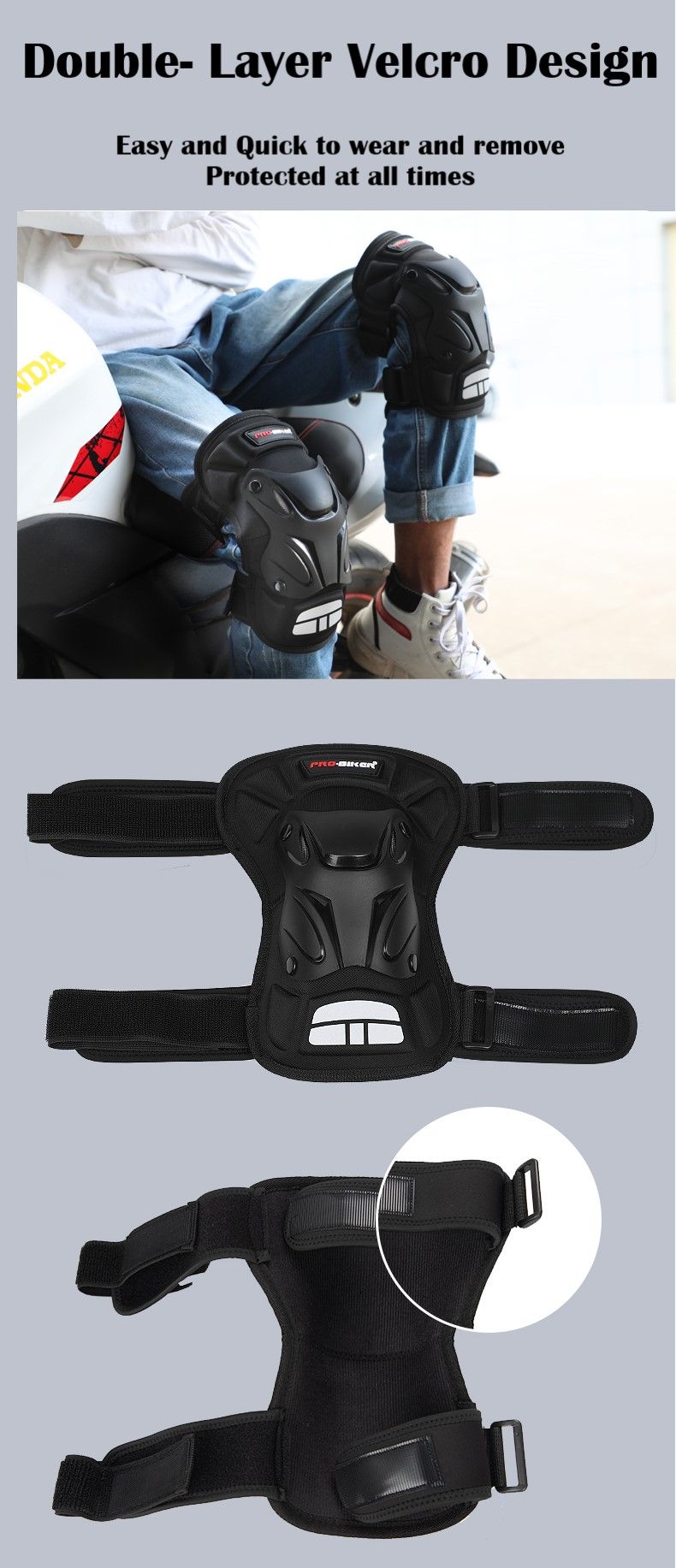 Pro Biker Motorcycle Cycling Motocross Professional Racing Knee Protector Guard