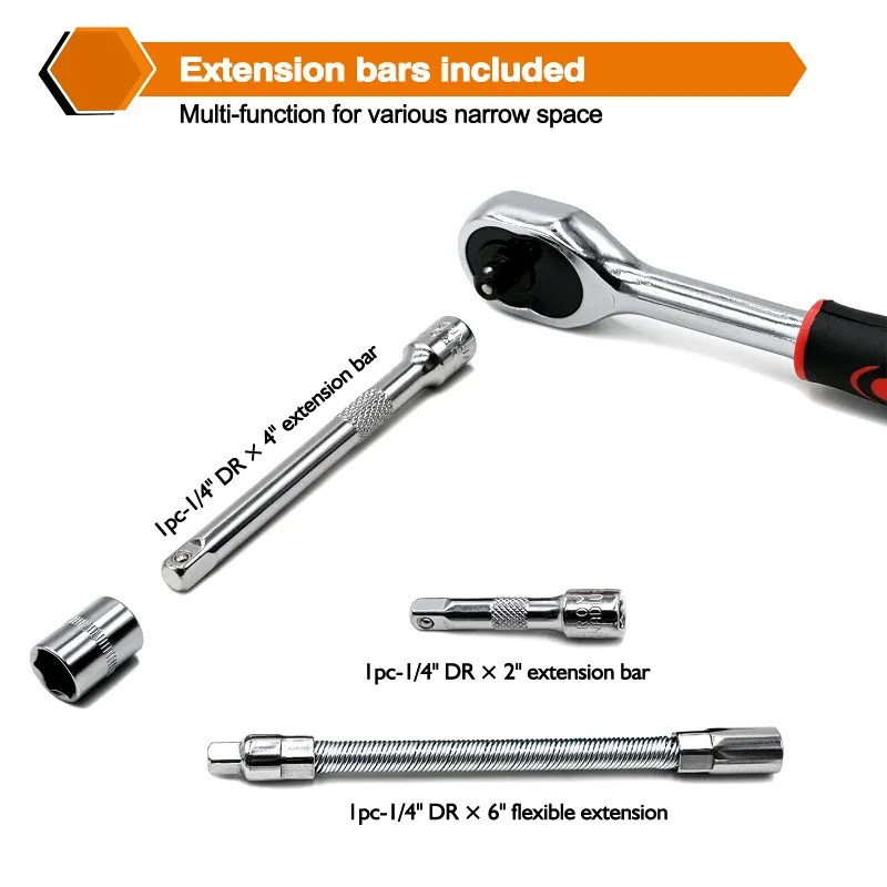 Tool 46 piece Set Wrench Batch Head Ratchet Pawl Socket Spanner Screwdriver