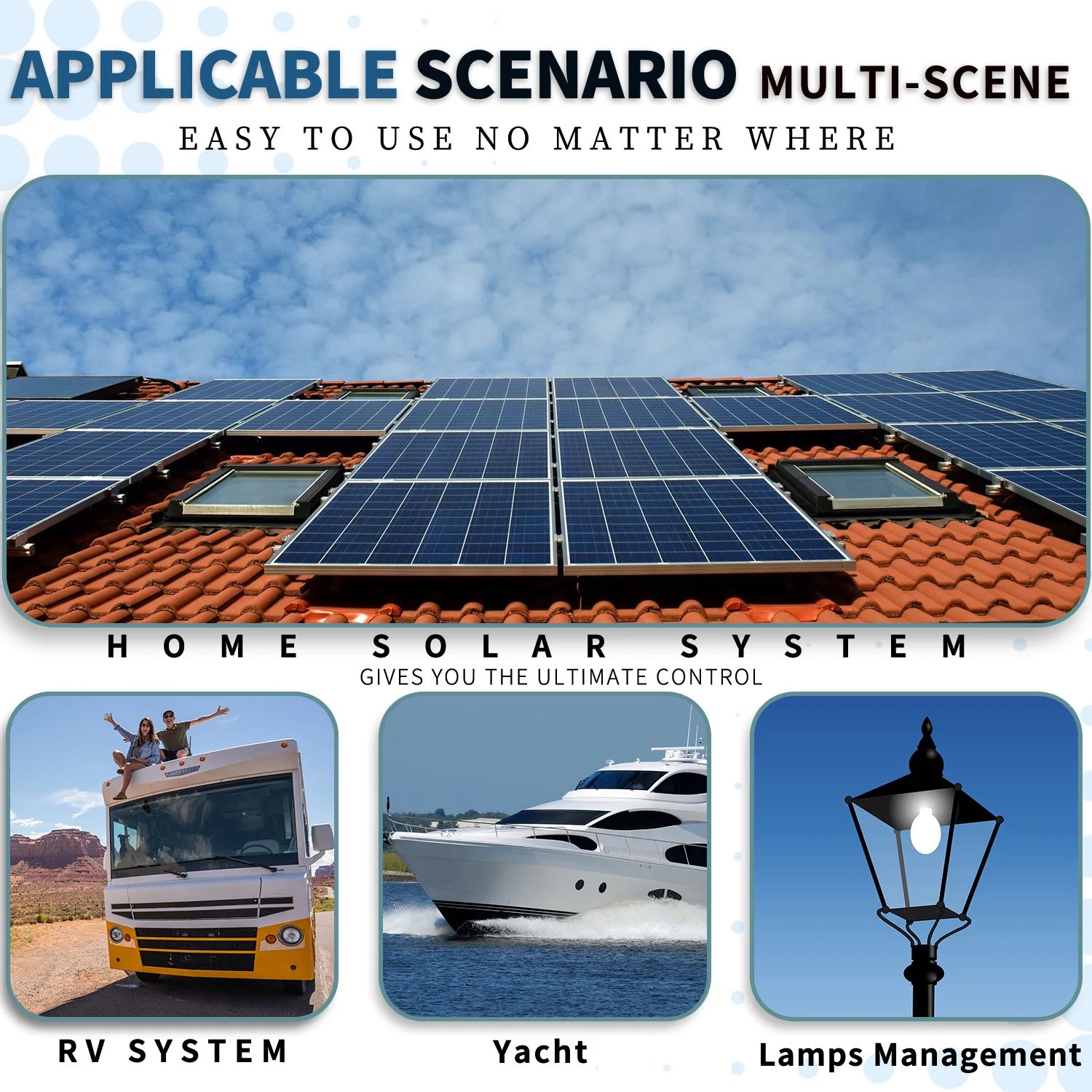 Solar Charge Controller 12V 24V PWM 30A with Adjustable LCD Display Dual USB Port Timer Setting Auto Parameter