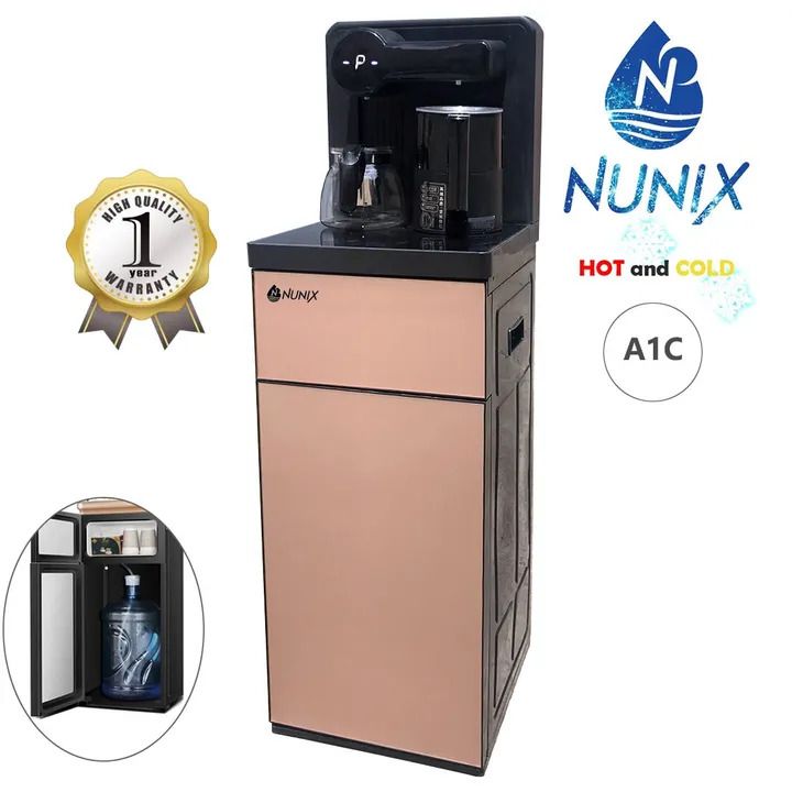 NUNIX A1C HOT AND COLD BOTTOM LOAD coffee maker WATER DISPENSER WITH TWO BOILING KETTLES REMOTE AND TOUCH CONTROL panel
