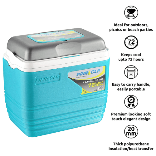 32L PINNACLE COOLER BOX CHILLER WITH CARRYING HANDLE 32LITRES PINNACLE ICE COOLER BOX