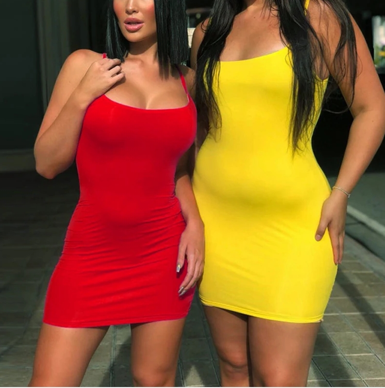 New Open Back Tank Dress Women Solid Sleeveless Bodycon Dresses Sexy Party Club Slim Basic Tank Pencil Dresses Summer Vestidos