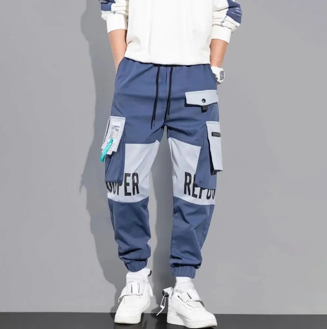 Men loose casual ins trendy cargo pants men trend nine minutes casual pants men Women Trouser