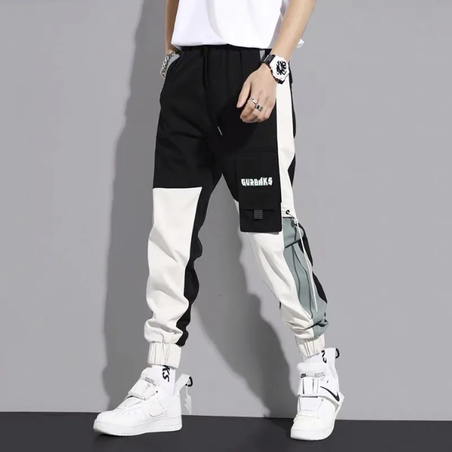 Thin Loose-fit Men's Cargo Pants Trendy Casual Pants Style Student Trousersins Nine-point Length
