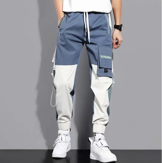 Thin Loose-fit Men's Cargo Pants Trendy Casual Pants Style Student Trousersins Nine-point Length